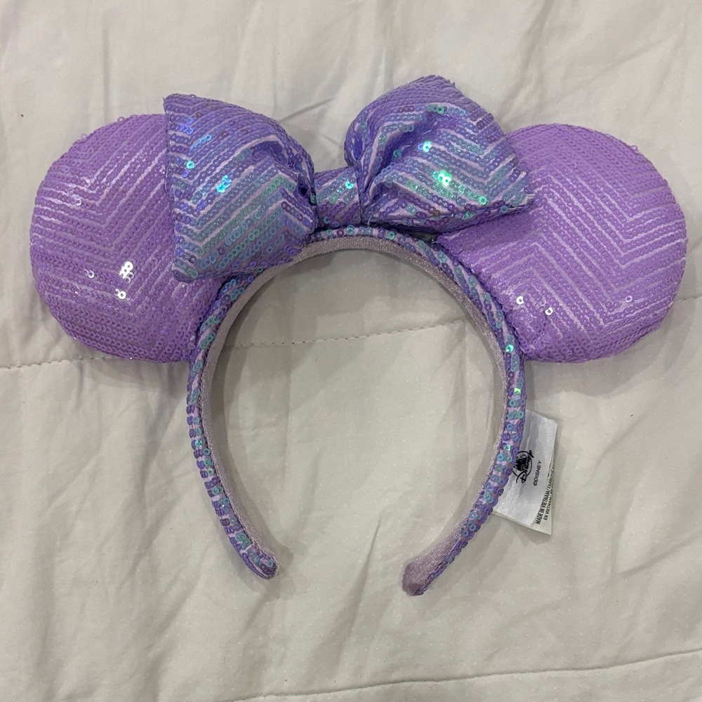 Disney Purple Sequin Minnie Mouse Ears Headband